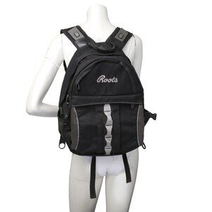 ROOTS Backpack Knapsack Bag Black Grey School Travel Hiking Outdoors Summer